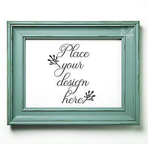 Light blue wooden frame stock photo