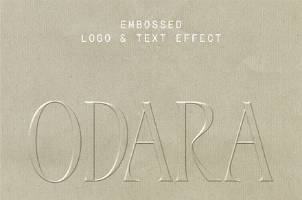 ODARA | Embossed Logo & Text Effect