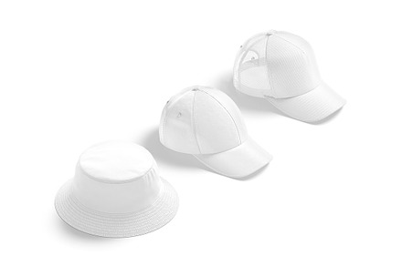 White Caps Set Truckdriver 3D Model
