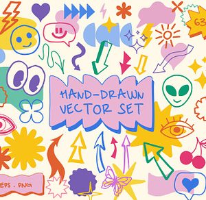 HAND DRAWN DOODLE SHAPES VECTOR SET