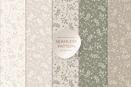 Delicate neutral seamless pattern