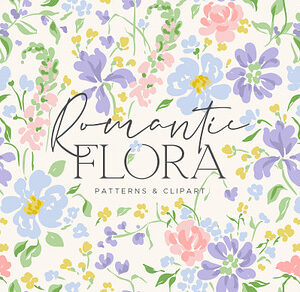 Romantic Flora – Patterns & Clipart