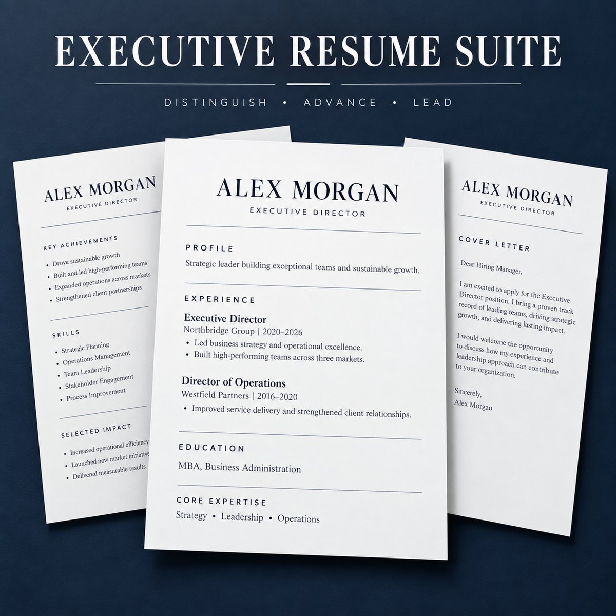 Clean Executive Resume Suite