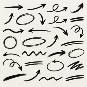 Hand-Drawn Arrow and Underline Set