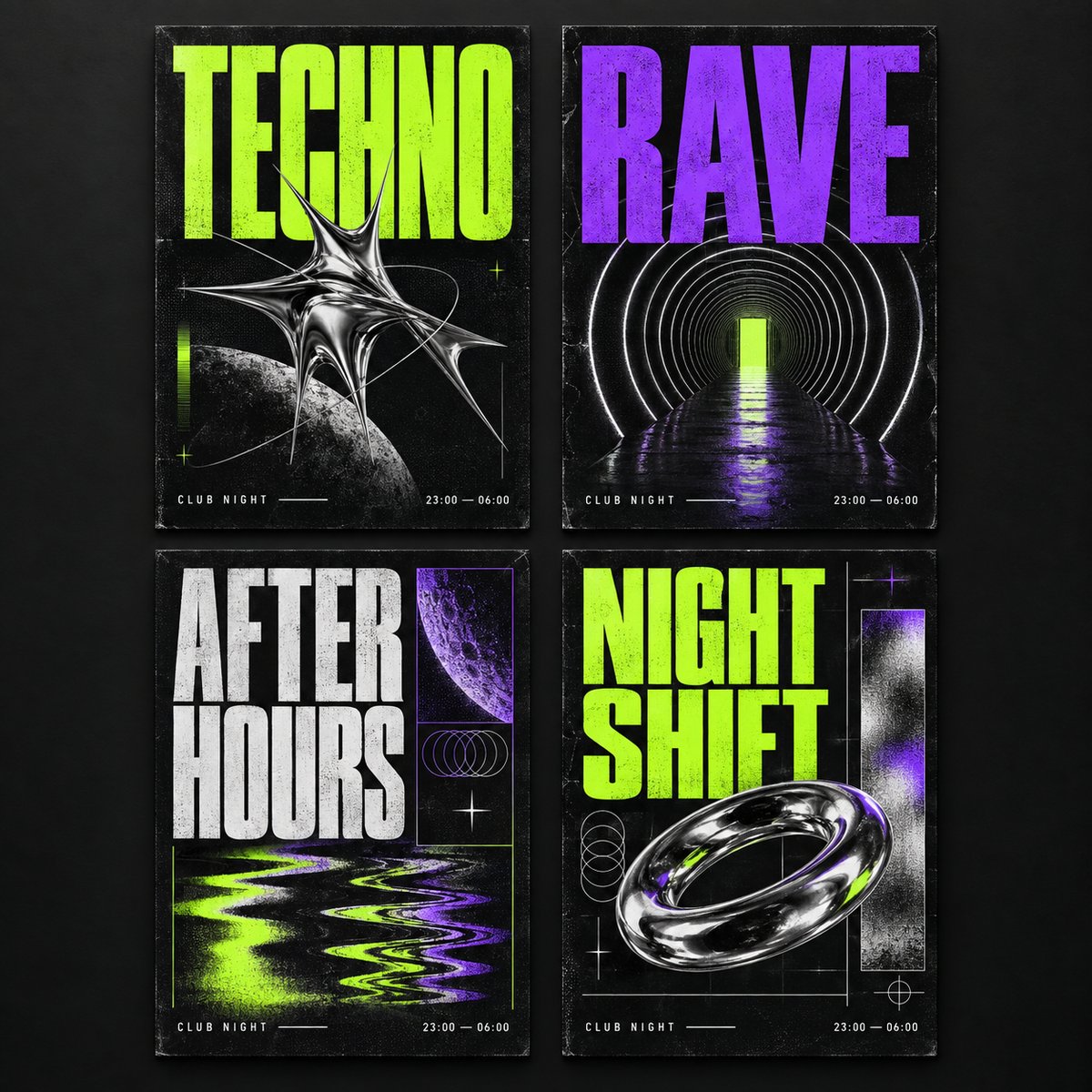 Techno Night Flyer Templates